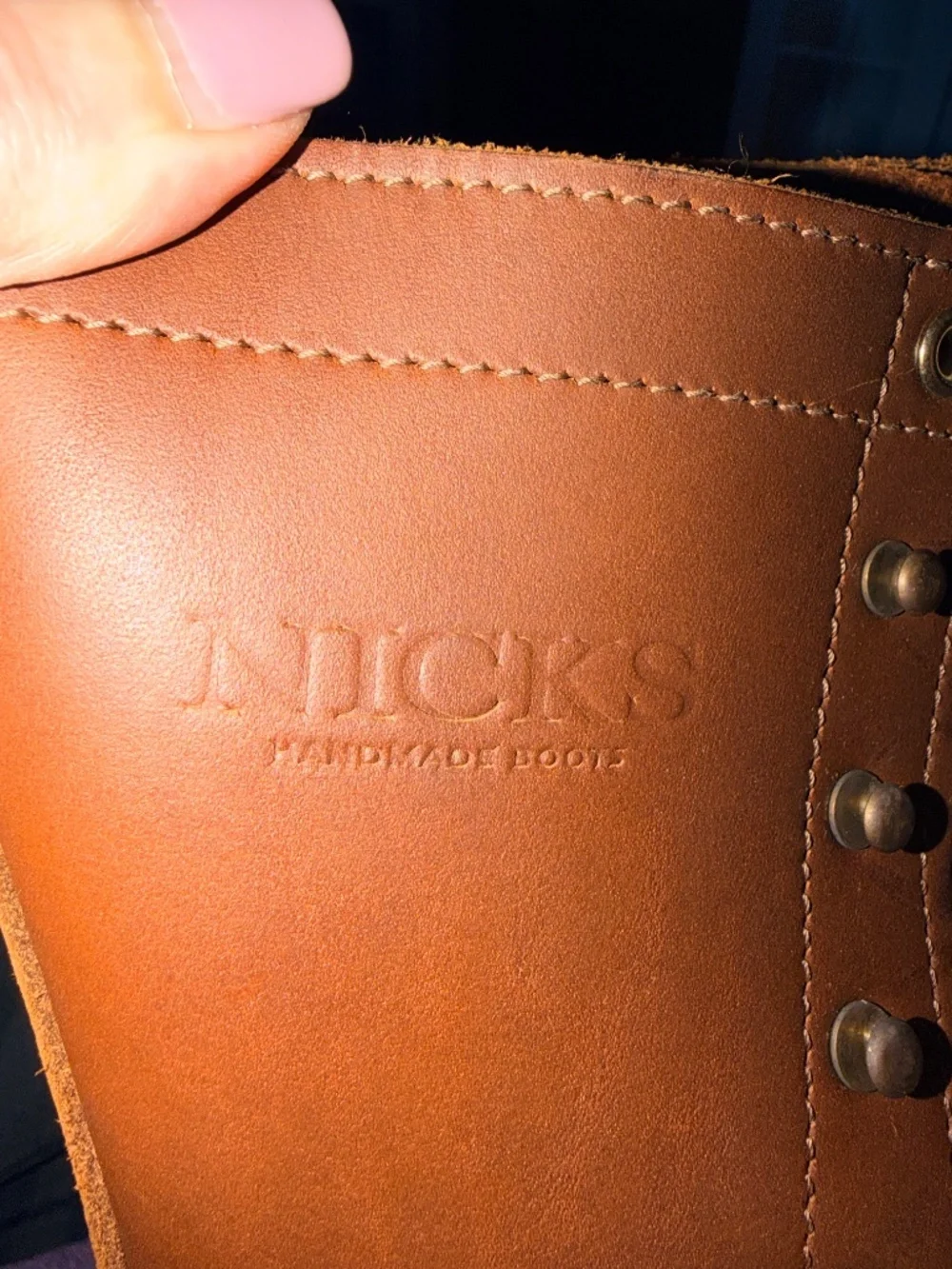Nicks Handmade Boots – Custom Leather Work Boots – Vibram Sole, Size 8EE